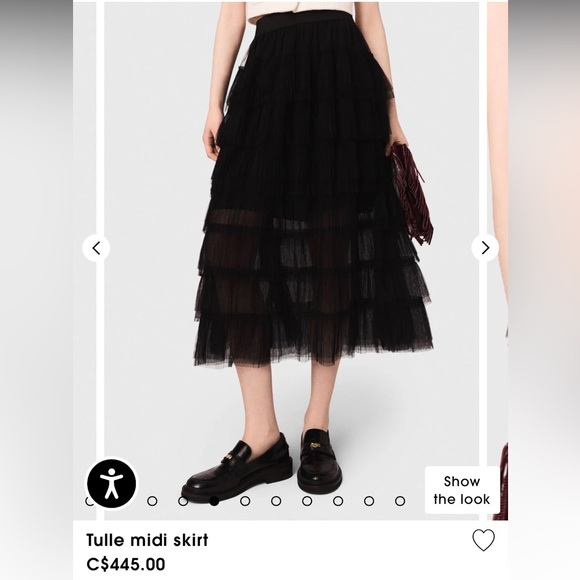 NWT MAJE Tulle Midi Skirt - Picture 5 of 11